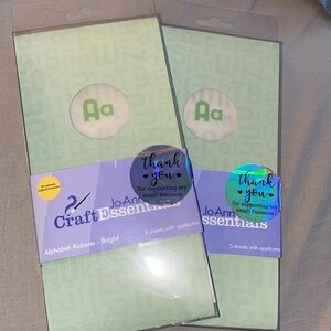 Set of 2 Joann craft essentials alphabet rub ons